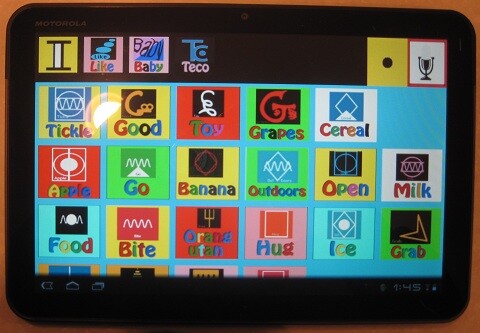 A prototype of the tablet which would run the Bonobo Chat app
