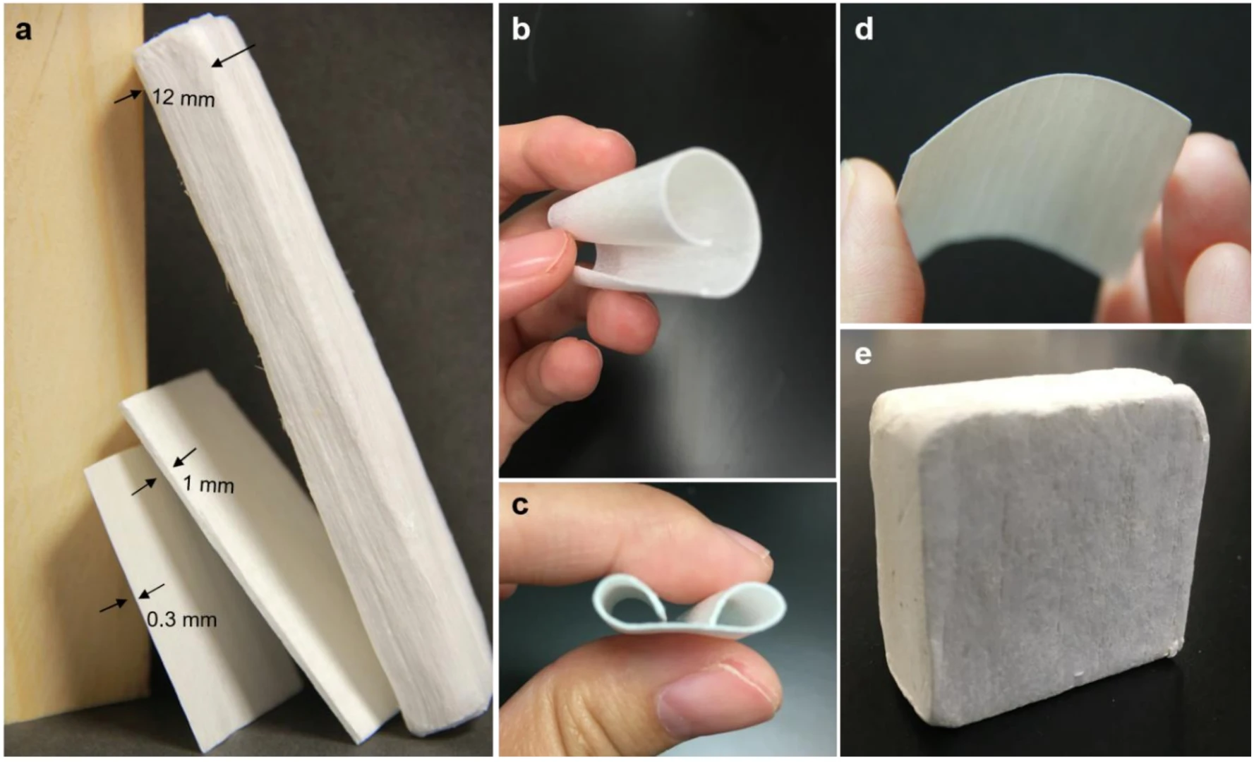 Different forms nanowood can be produced in include rolls, sheets and blocks