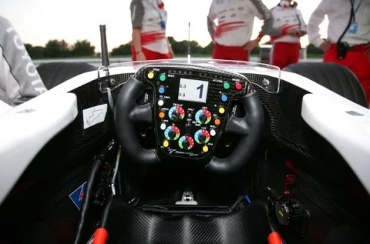 Toyota's Formula One car, aerodynamically tuned for maximum downforce and minimum drag