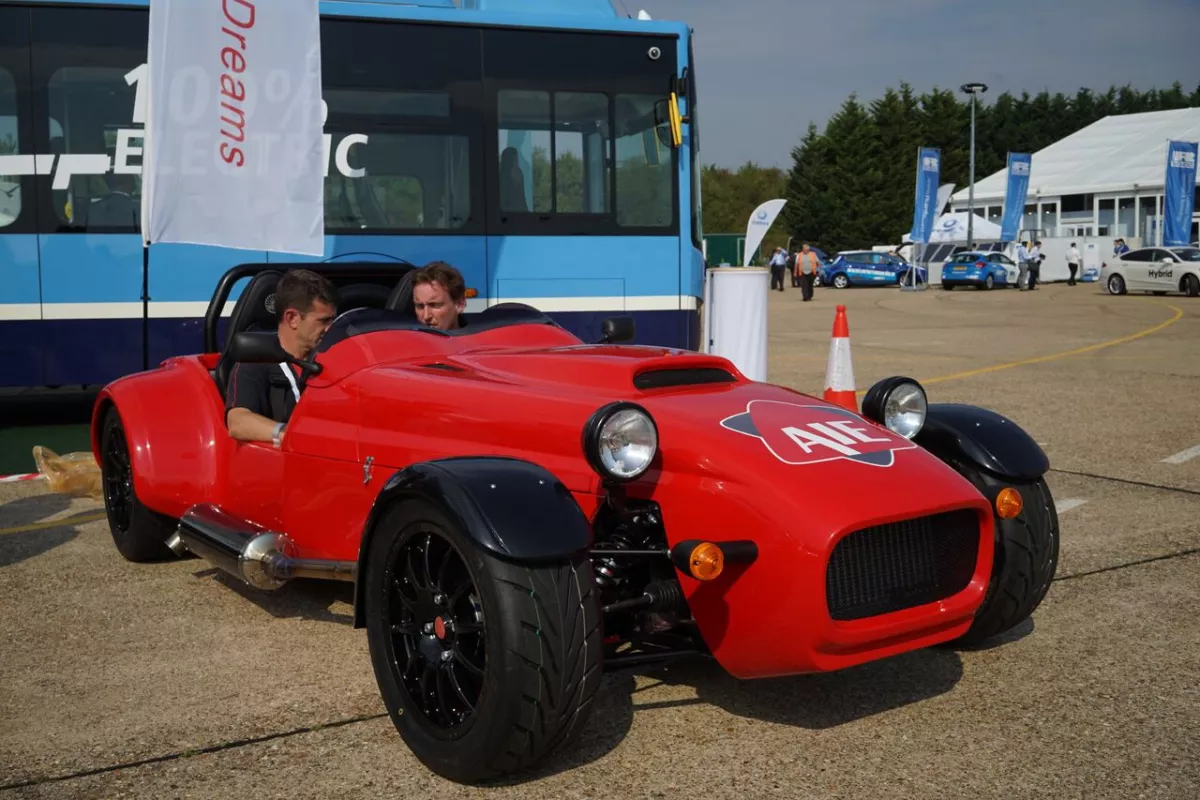 The AIE rotary-powered roadster took a drive at the Millbrook Proving Ground last week