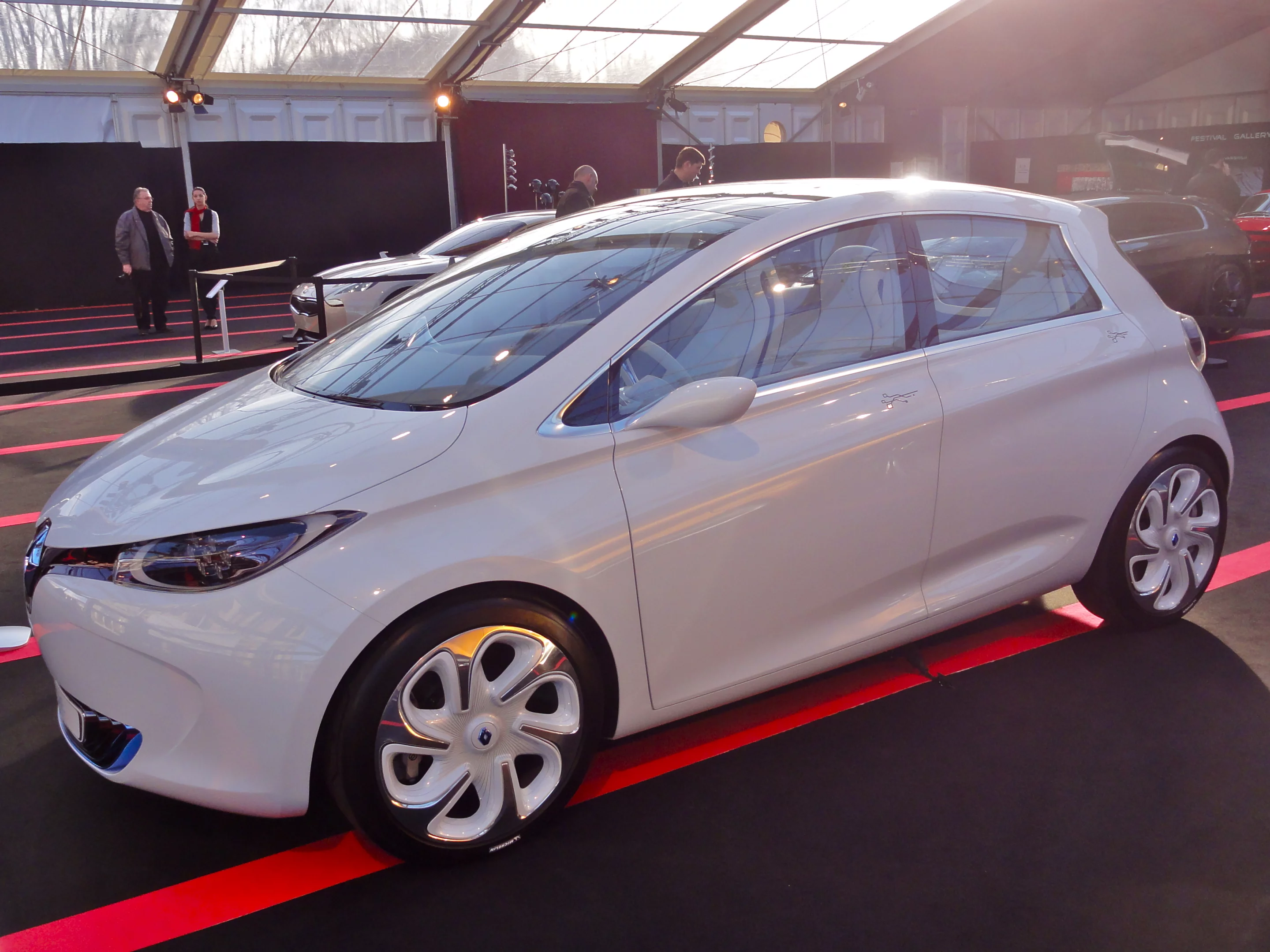 The almost final design of the new electric supermini on display at the 27th International Automobile Festival at the Hotel National des Invalides in Paris last month