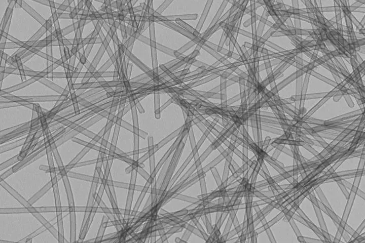 A microscope image of the carbon tube aerogel