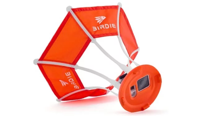Birdie looks like a giant-sized shuttlecock – the kind used in the sport of badminton