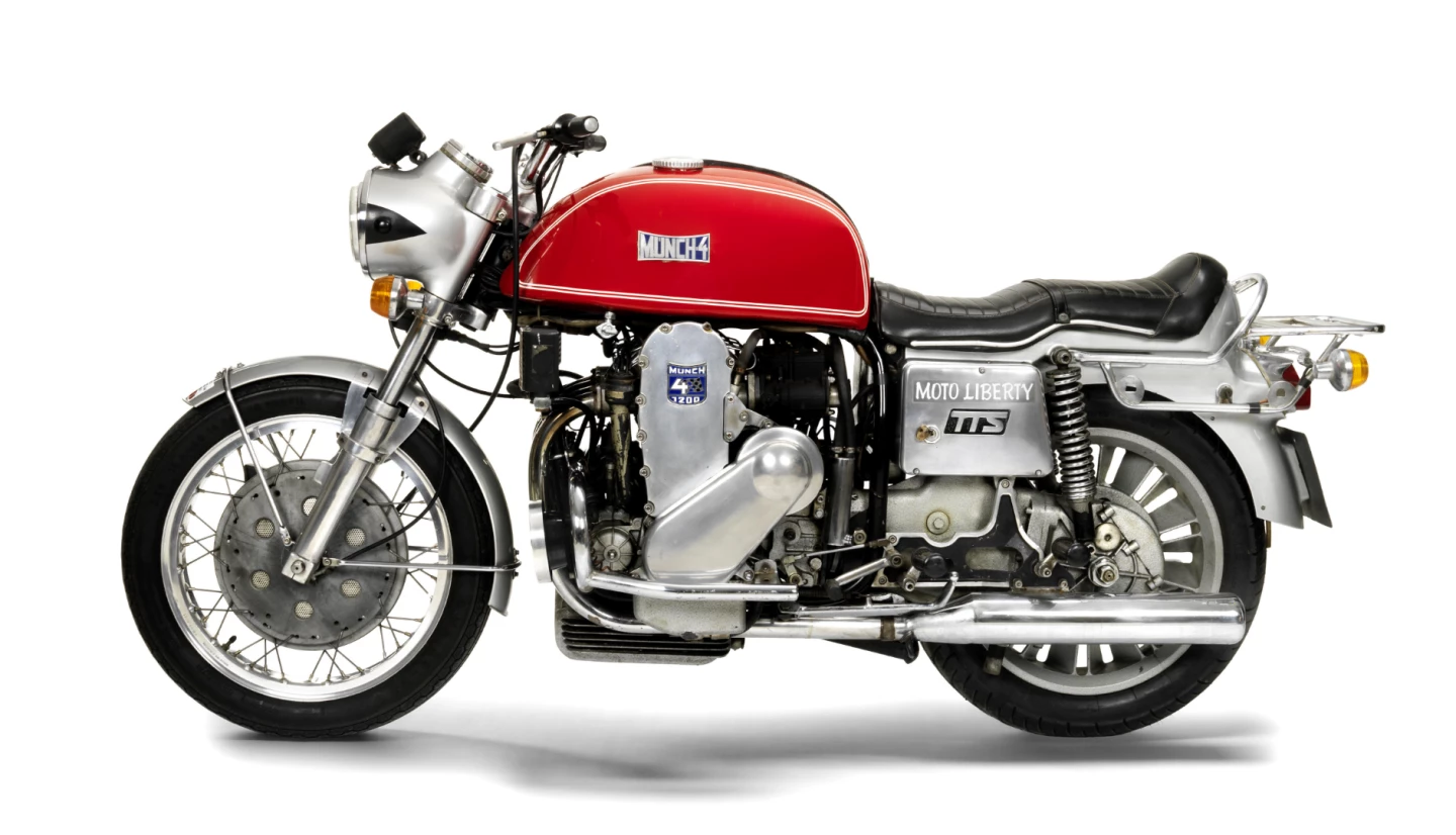 This 1971 Münch 1,177cc TTS 'Mammoth', Lot 152 at Bonhams Autumn Stafford Sale (18-Oct-15) is estimated to sell for between £28,000 and 35,000 ($43,000 and $54,000)