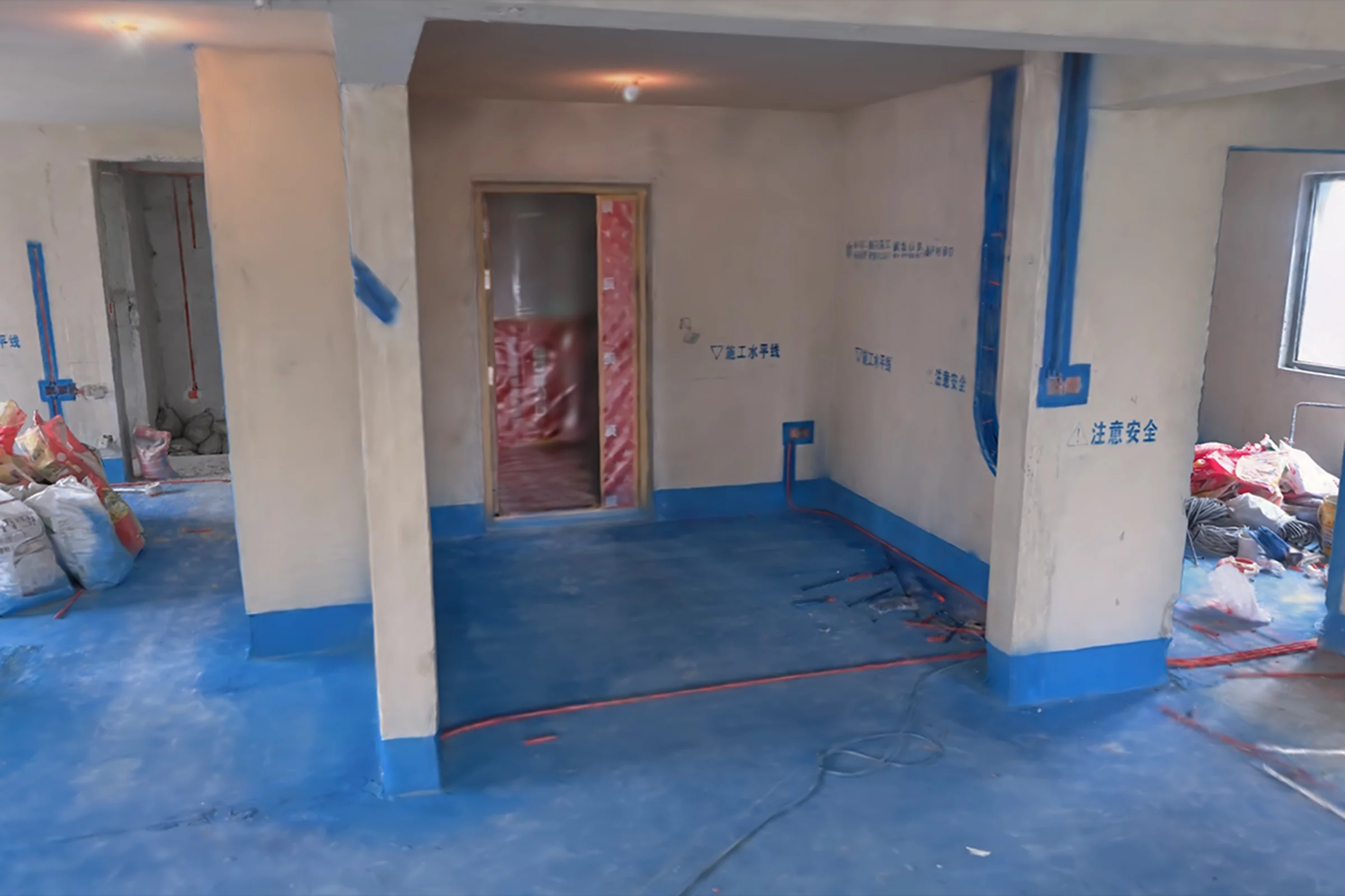 Bare-shell renovation site captured as a 3D scene