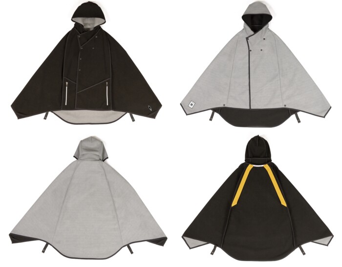 Mavari as seen from all angles, with its reversible triple-layer fabric giving it extra versatility