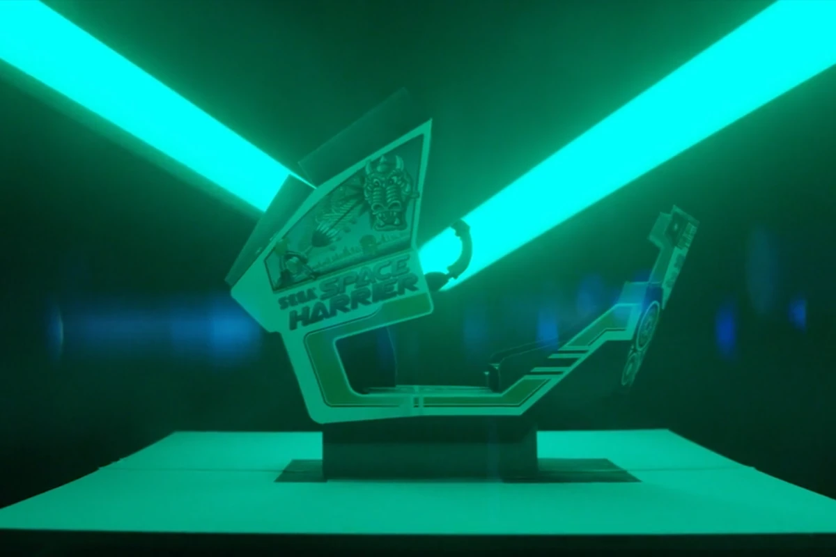 Space Harrier is one of the cabinets featured in the book