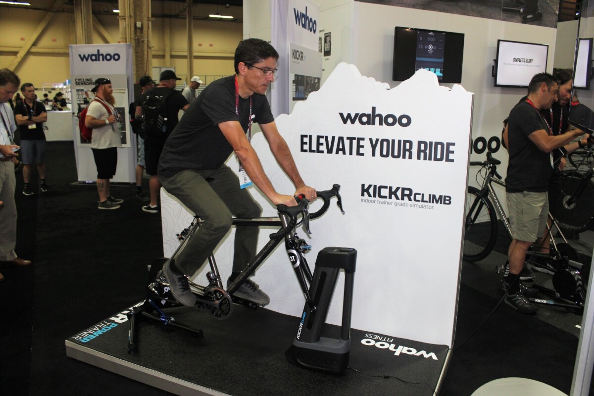 Wahoo Fitness has unveiled the Kickr Climb, a device for its indoor trainer bikes that recreates different grades