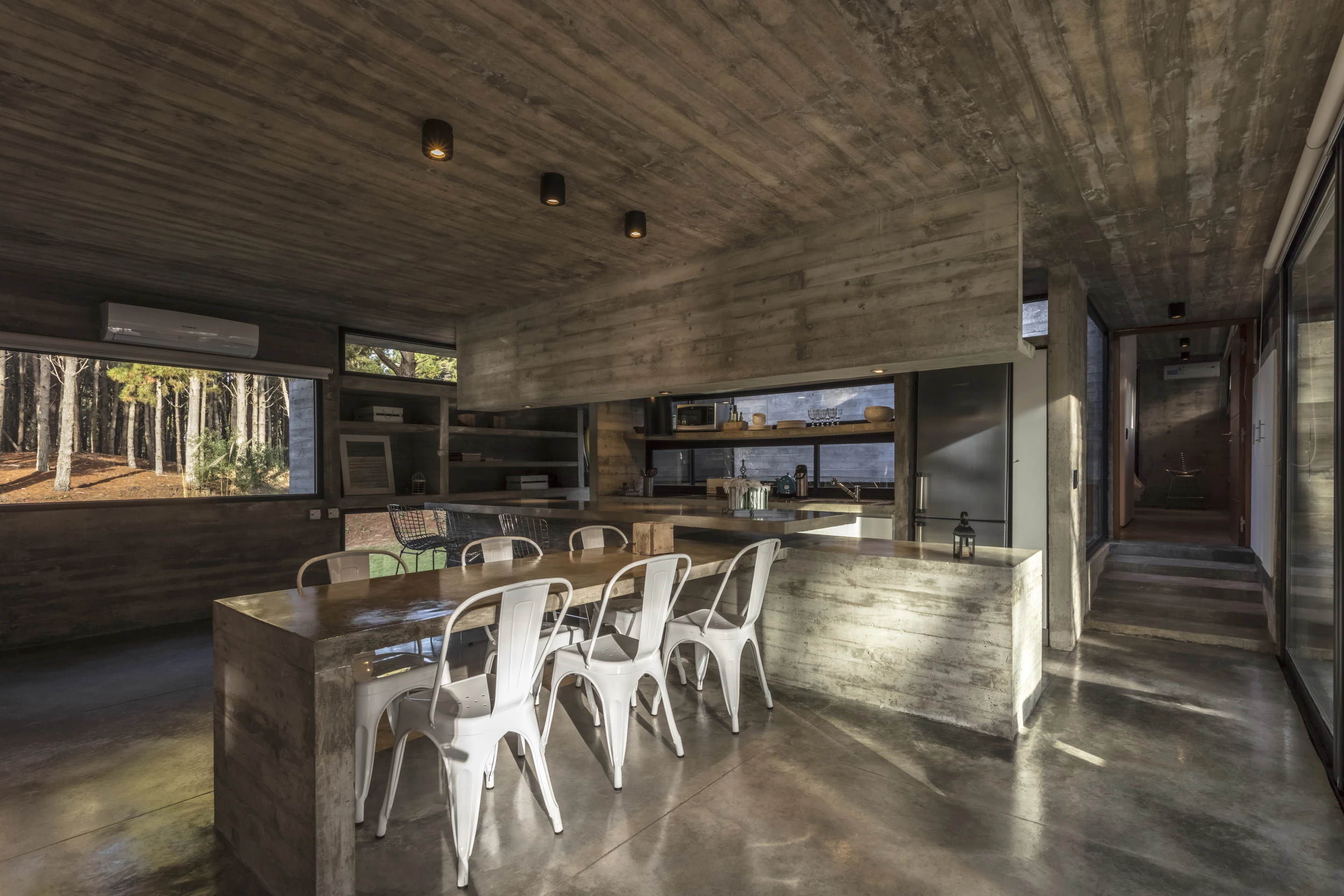 The 150-sq-m (1,600-sq-ft) Forest House is built on a gentle slope