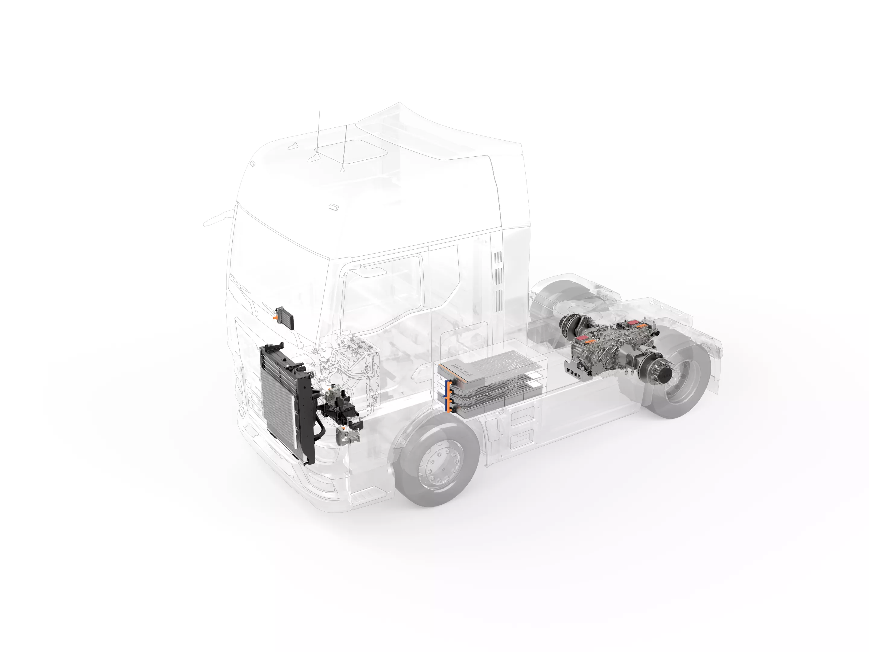 For this year's IAA Transportation show in Hanover, Germany, Mahle showed various components that could be used in a next-generation fuel cell electric truck, including drive and cooling hardware