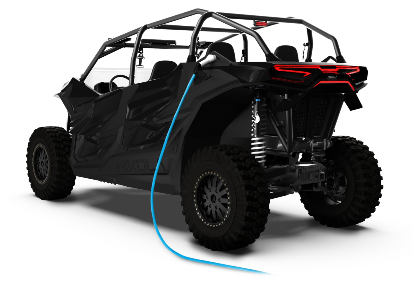 The Nikola NZT charges through a wall socket or J1772 charger