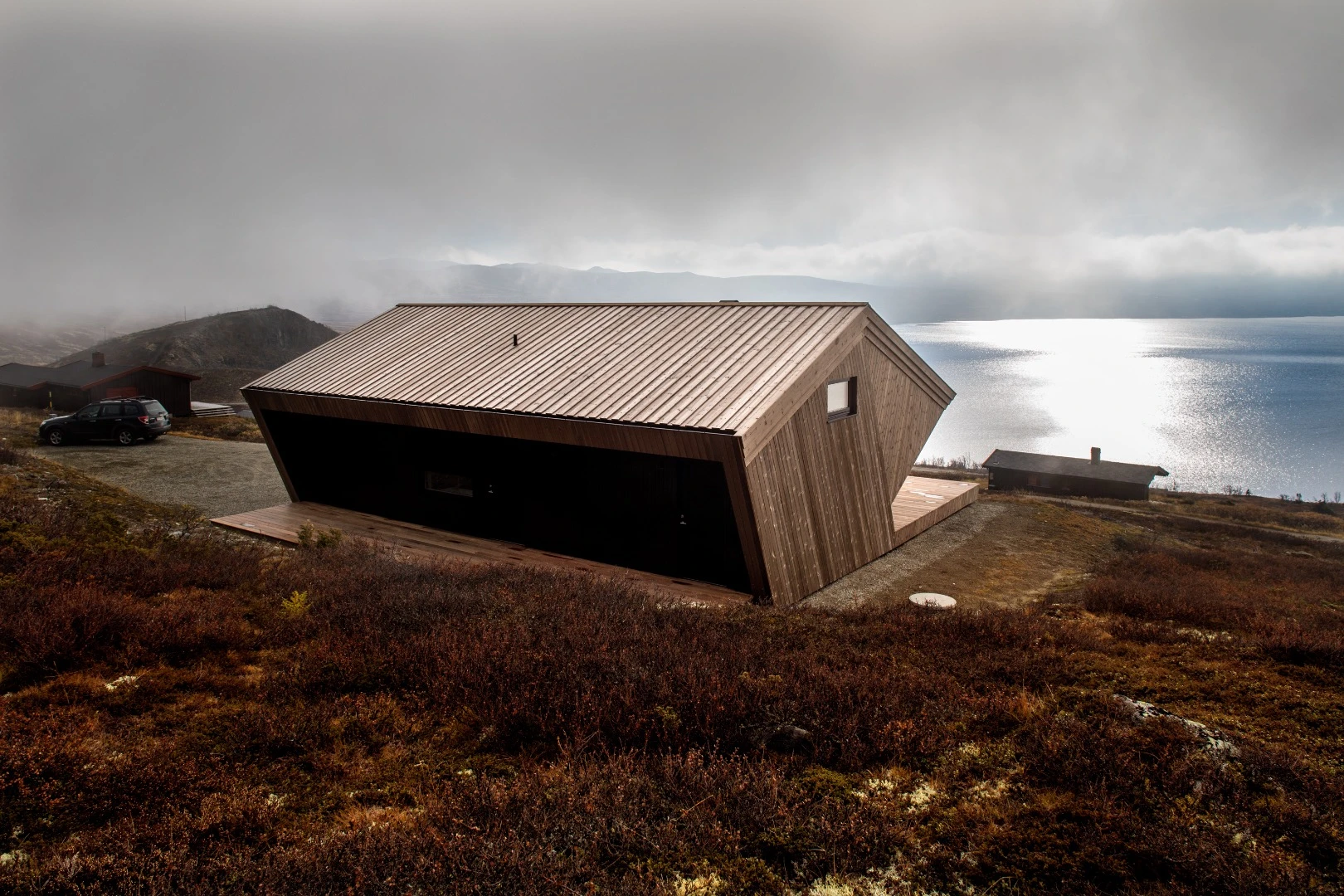 The Hooded Cabin is situated at an altitude of 1,125 m (3,690 ft)