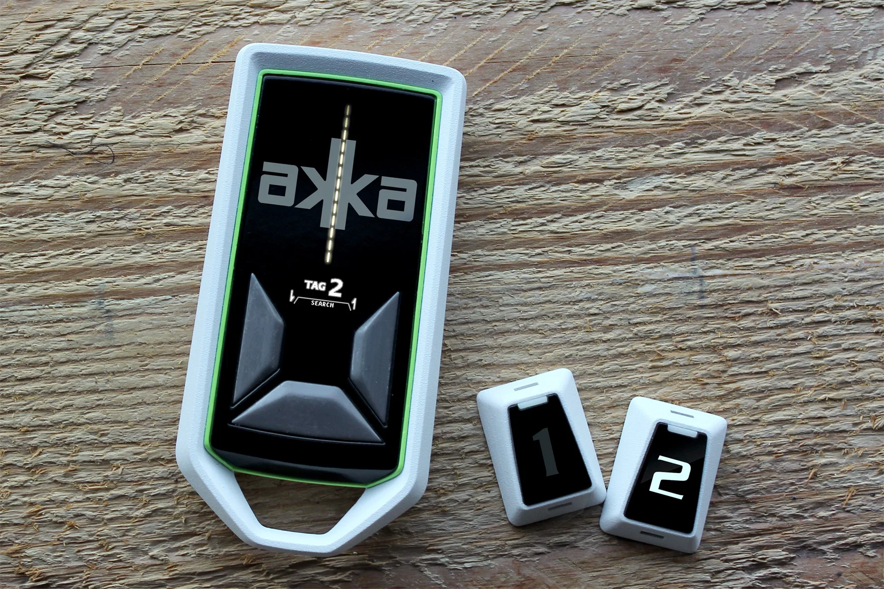 The AKKA Ski Retriever uses visual and audio cues to point you toward your skis