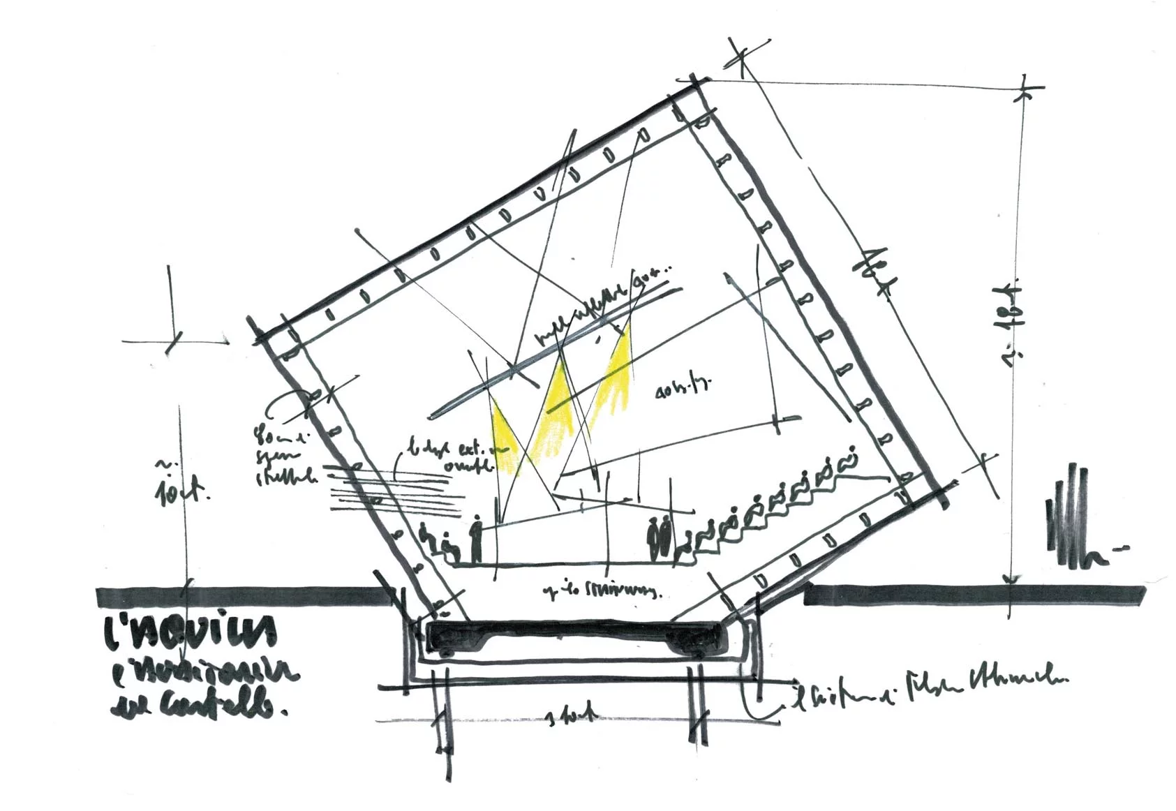 Floor plans of the auditorium (image: Renzo Piano Building Workshop)