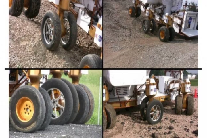 On test: the lunar truck simulator at the Rock Yard of Houston's Johnson Space Center