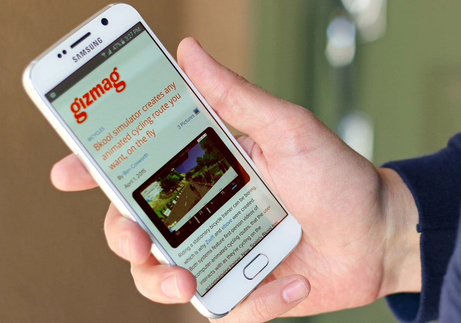 The Galaxy S6 is thin, with a beautiful glass and aluminum design