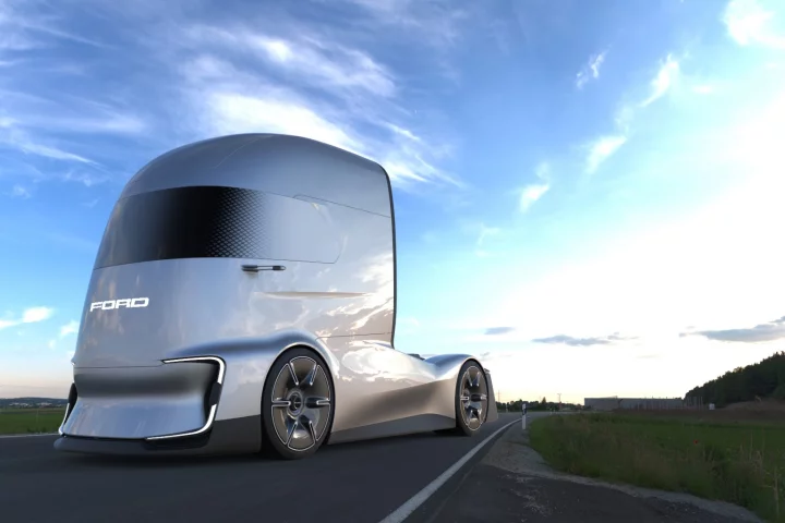 The design inspiration for the F-Vision truck, Ford’s designers say, comes from comic book characters