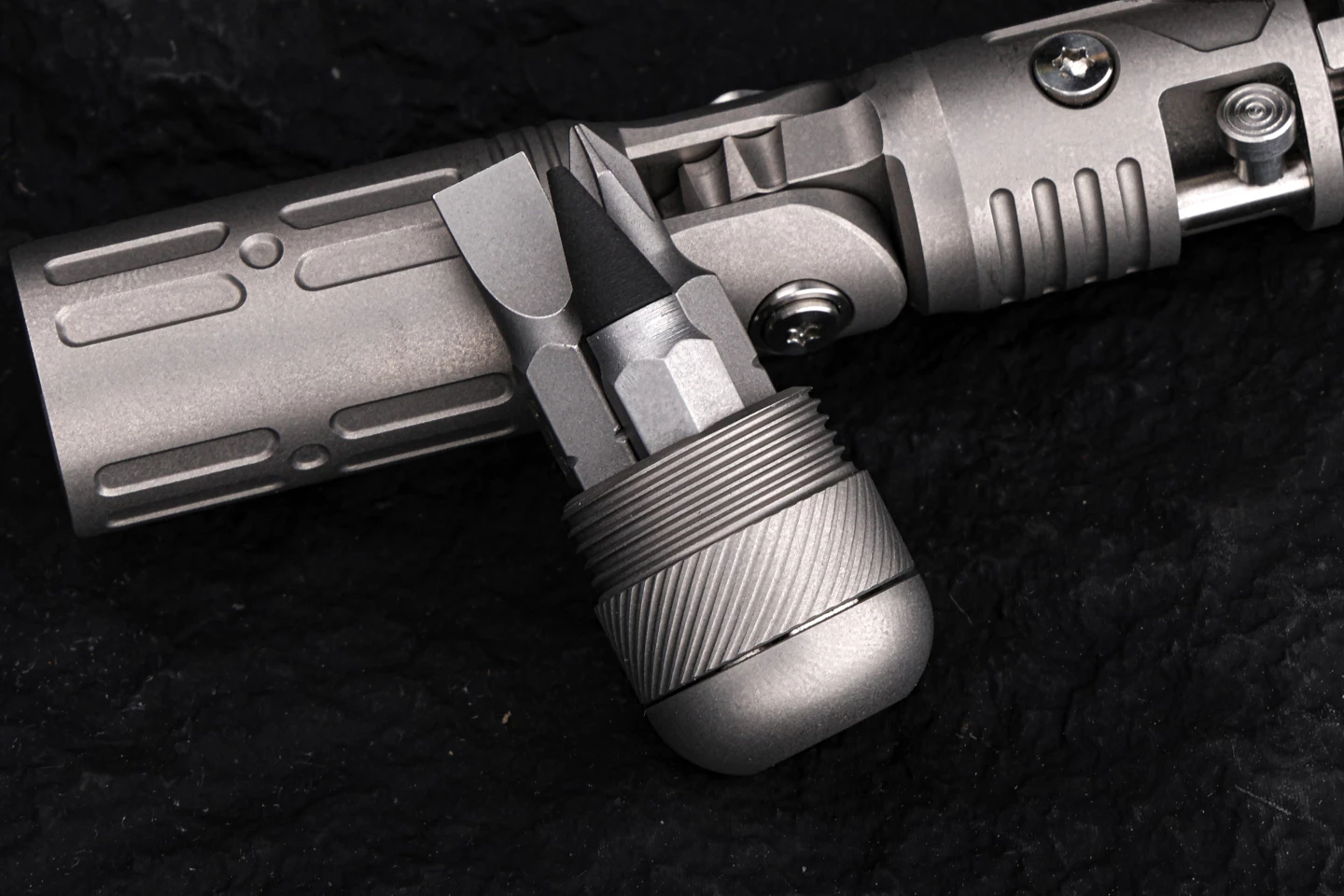 Spare bits are stored in the removable top