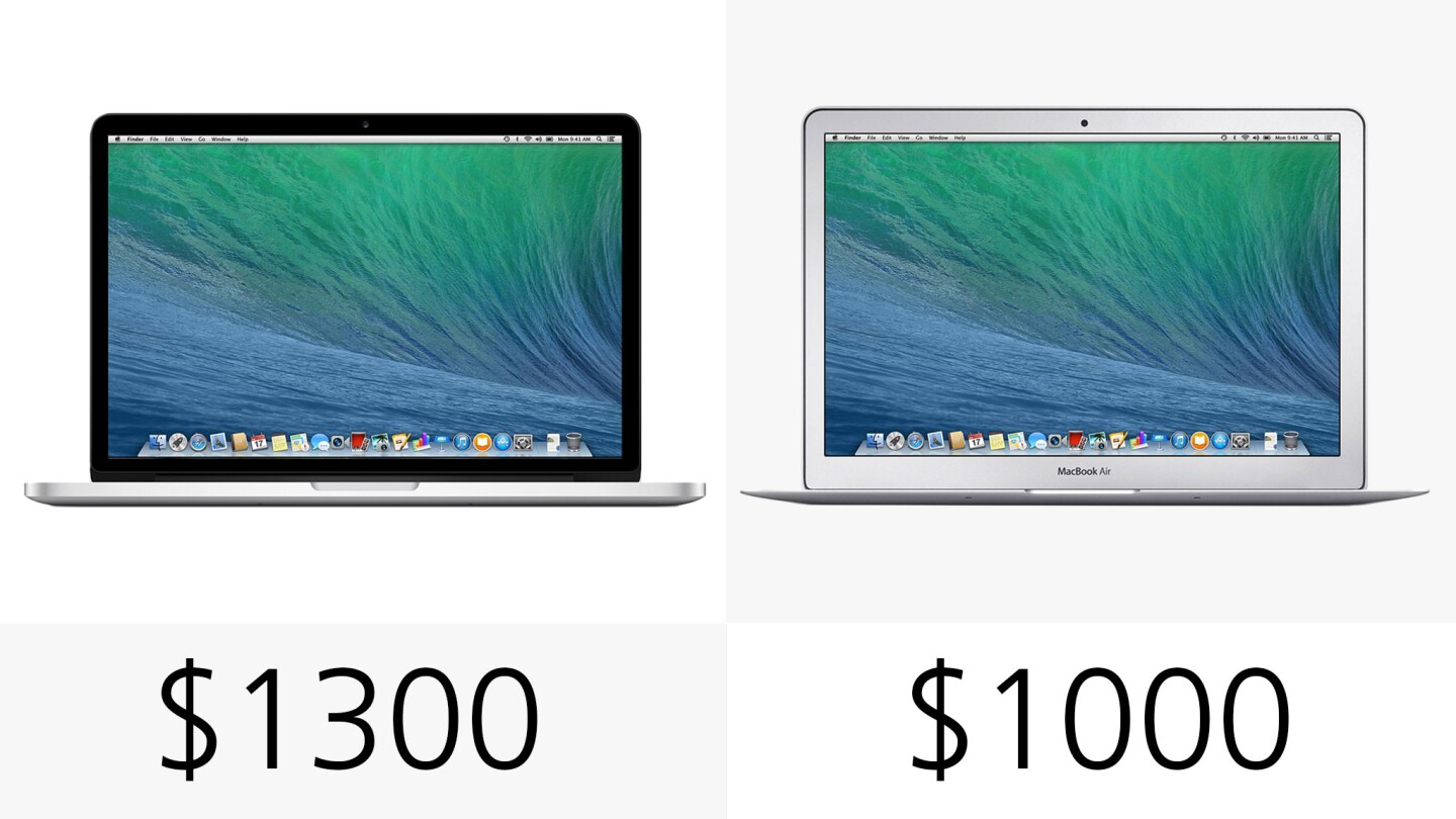 The Air can save you US$300 (these are the starting prices, and both sprout up from here)