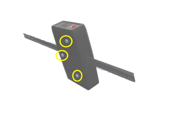 A close-up of the BodyWave's three dry carbon sensors