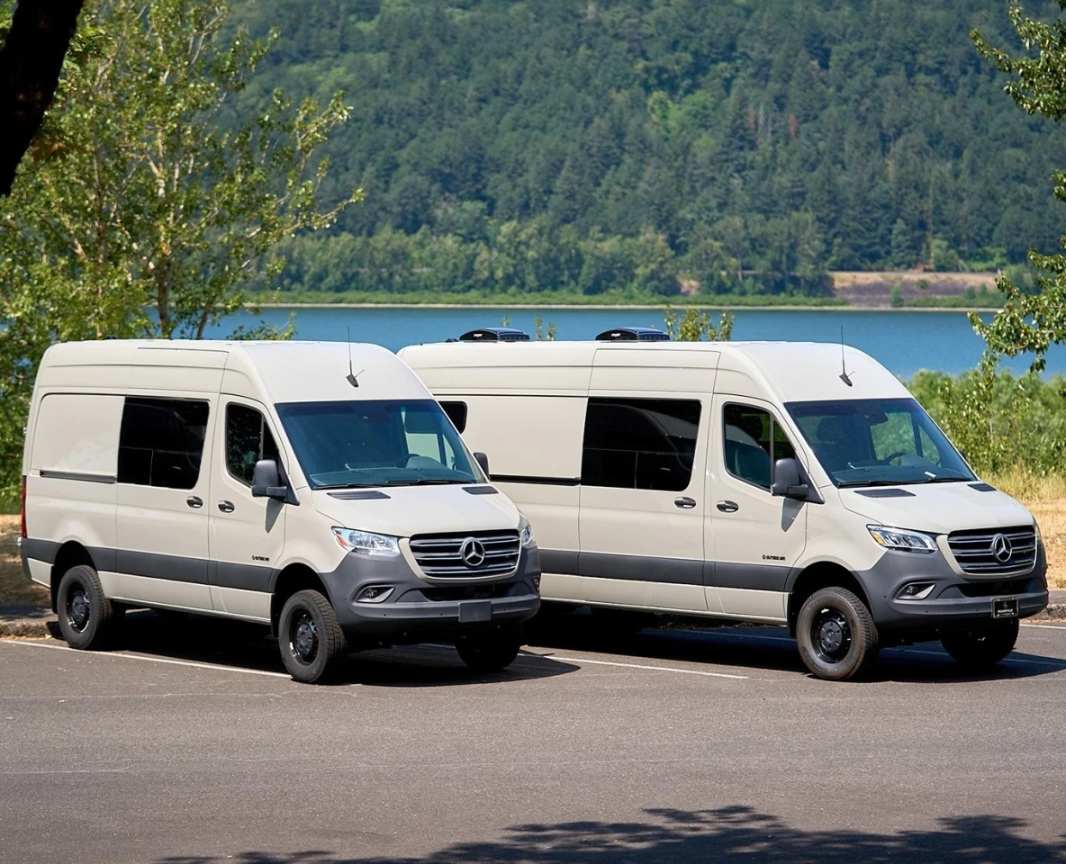 Outside offers its conversion on Sprinter 144 and 170 models with 4x4 or AWD, depending on model year