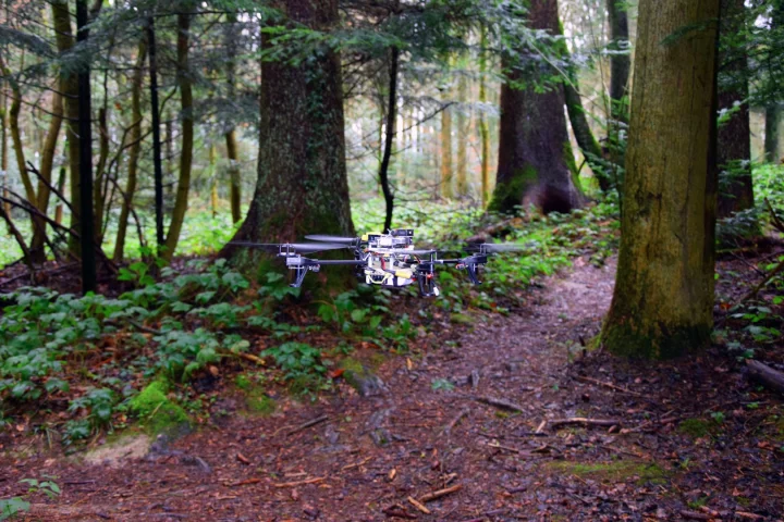 In field tests, a quadcopter was slightly better than humans at finding and following a previously-unseen trail
