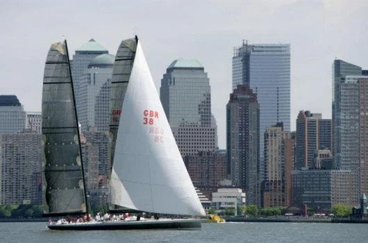 MARI CHA IV and the New York City skyline. Photo by: Daniel Forster/ Role