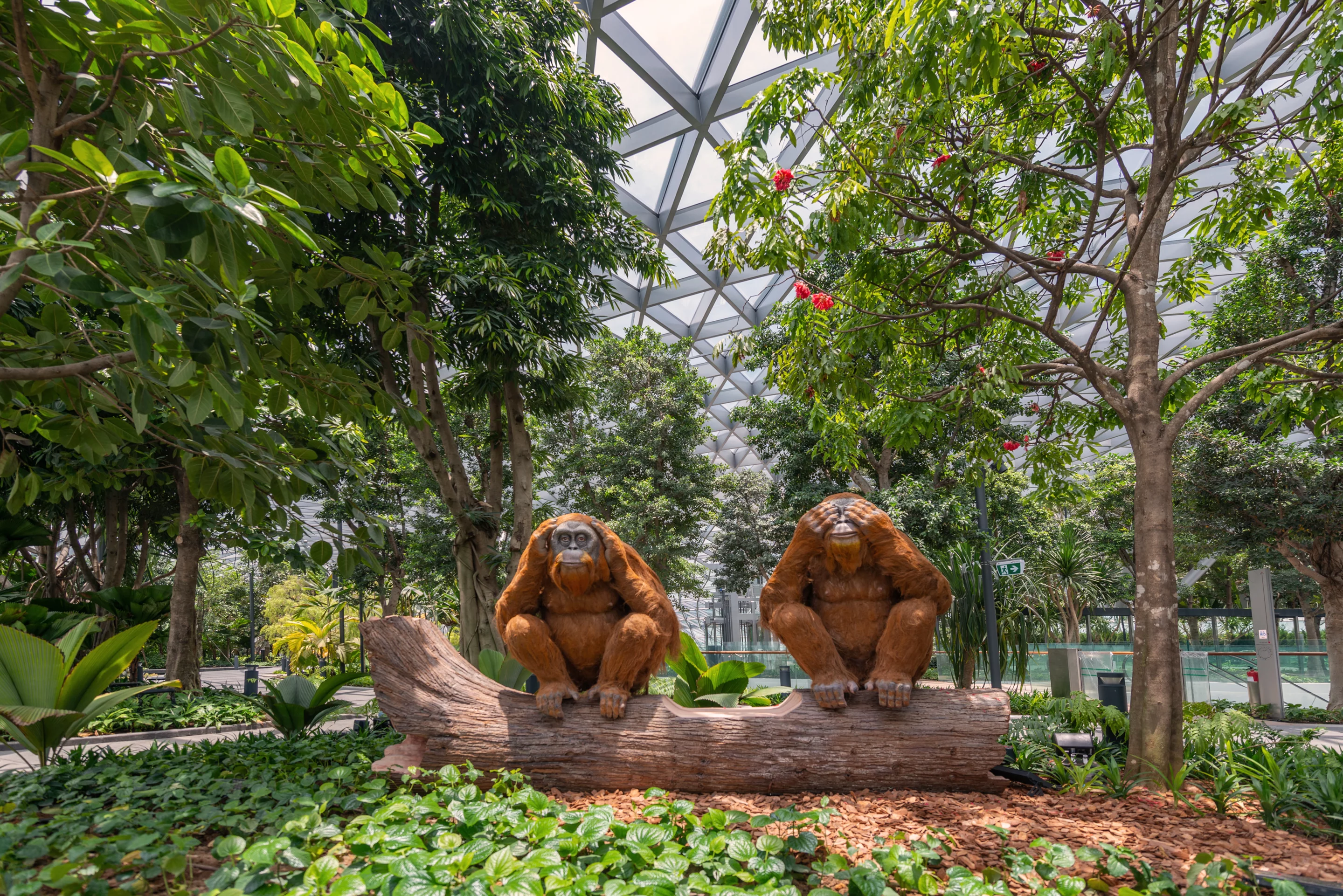 Jewel Changi Airport's Topiary Walk features life-size animal artworks and statues