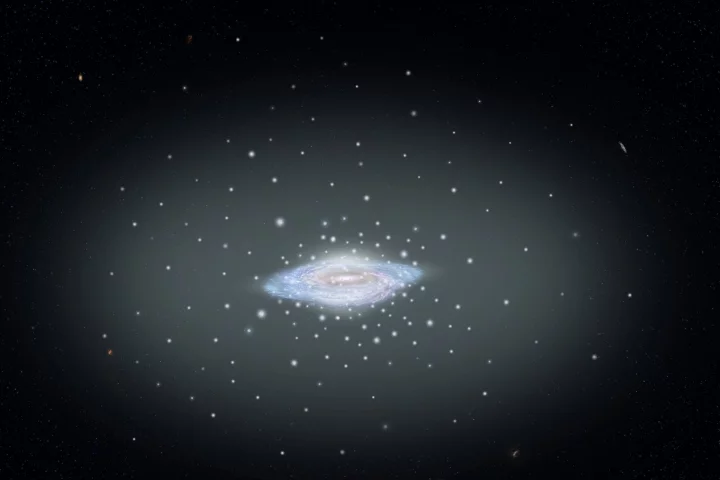 Astronomers have measured the mass of the Milky Way by studying the movements of orbiting clusters of stars