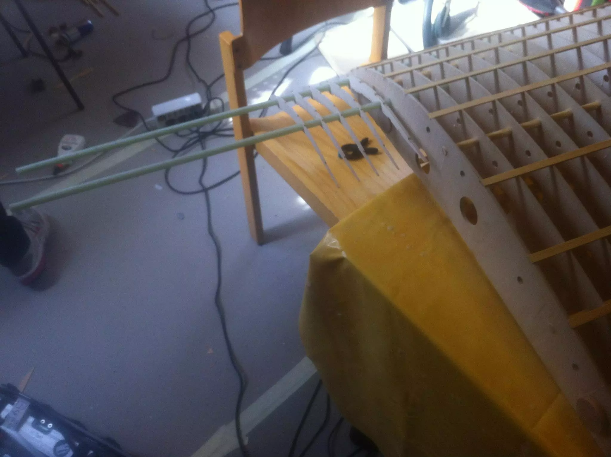 Forward left outerwing is under construction