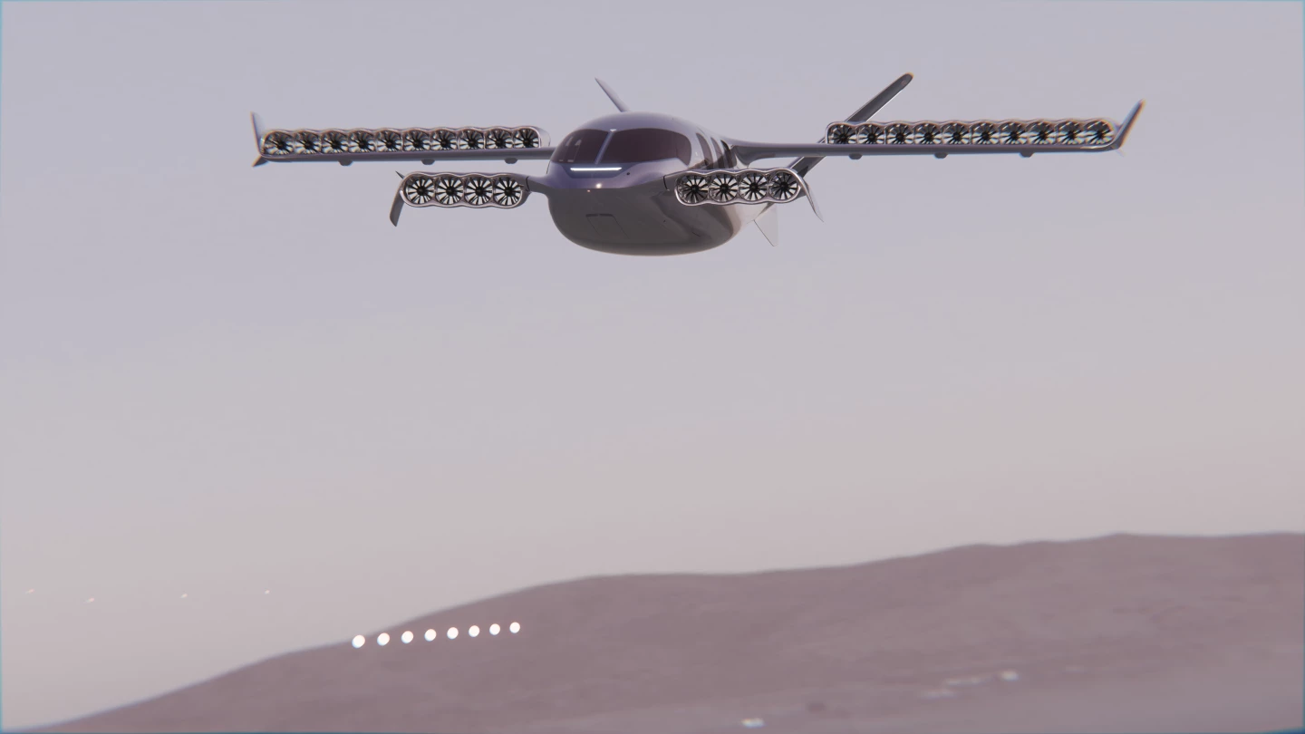 Each wing hosts 10 ducted fans, while the canard is home to eight