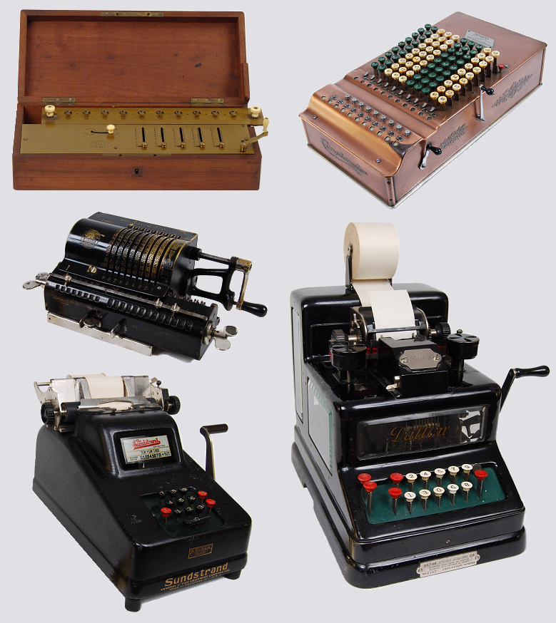 Examples of mechanical calculators