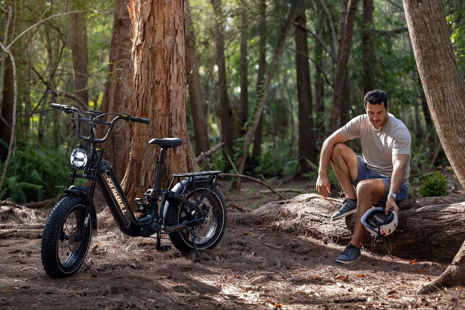 Fat tires, full suspension design, powerful motor and integrated lighting cater for adventure rides.