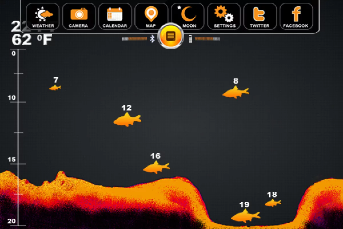 The display of the Deeper app