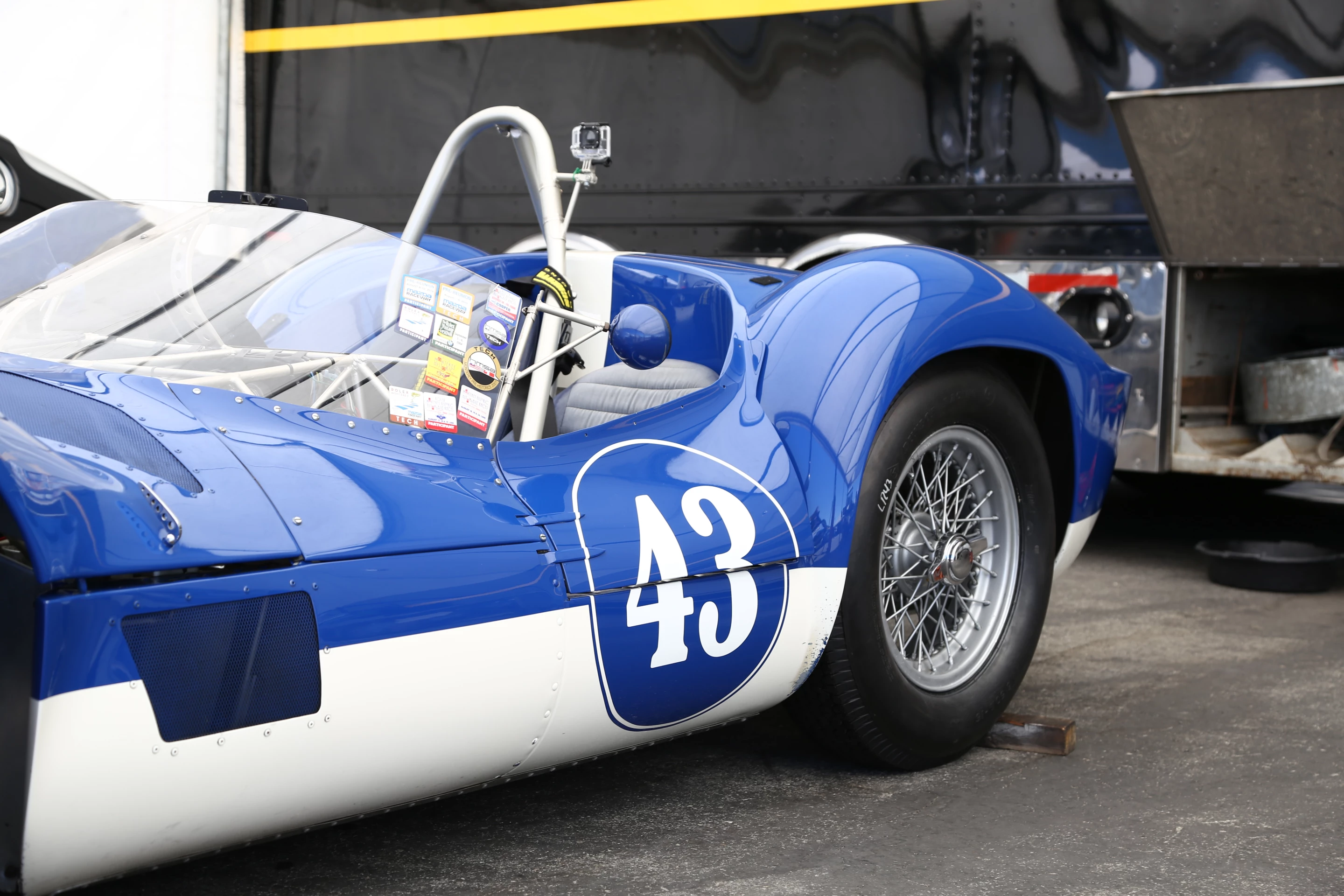 A blue on white Maserati Birdcage, helping the marque celebrate its 100 year anniversary (Photo: Angus MacKenzie/Gizmag.com)
