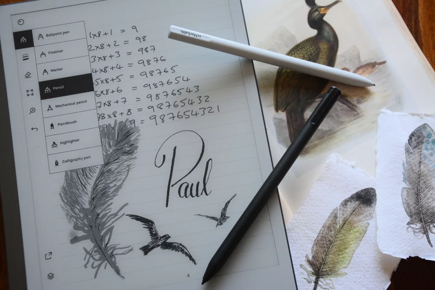 Testing out different writing tool tips on the reMarkable 2