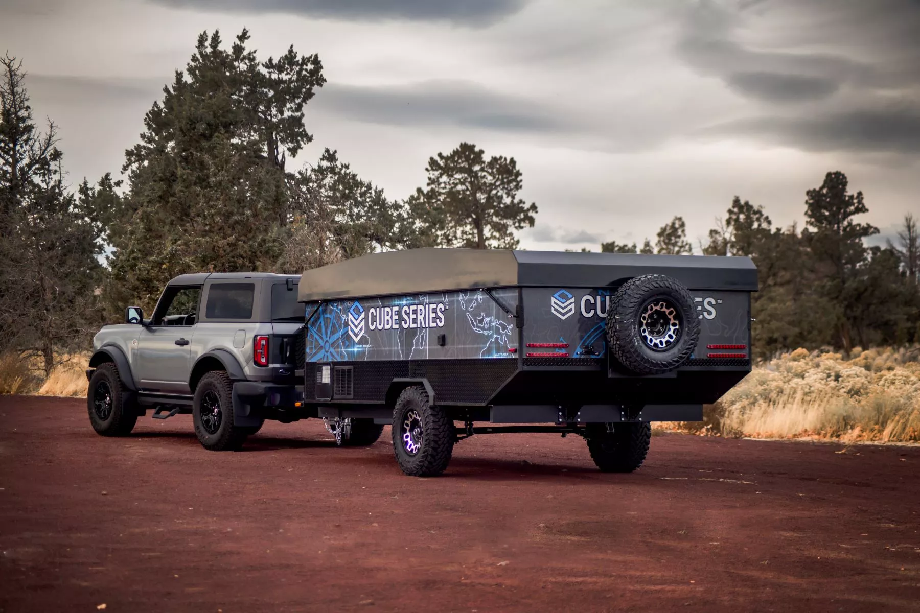The 17.6-foot Cube Series trailer weighs in 2,730 lb