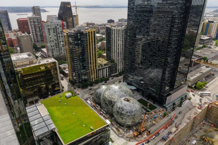 Aerial view of the Amazon campus