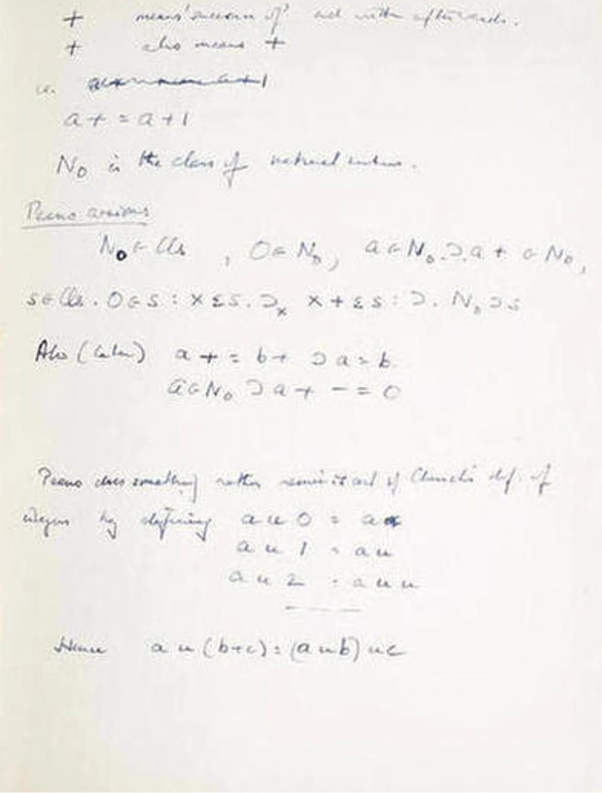 Turing's notes on Giuseppe Peano's axioms of natural numbers