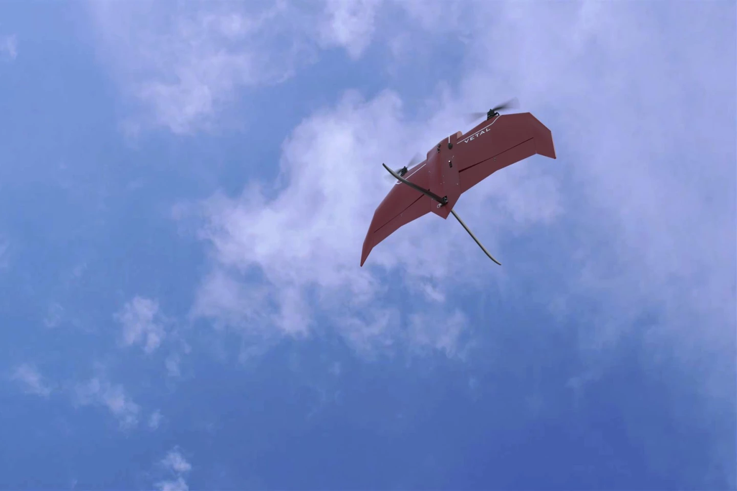 The Vetal drone, performing a vertical take-off
