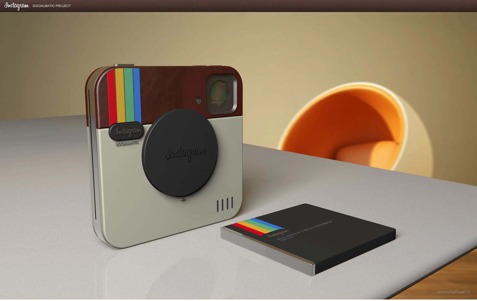 The concept's look is modeled almost entirely after the familiar Instagram app icon, as if it were plucked right from an iPhone's screen and enlarged
