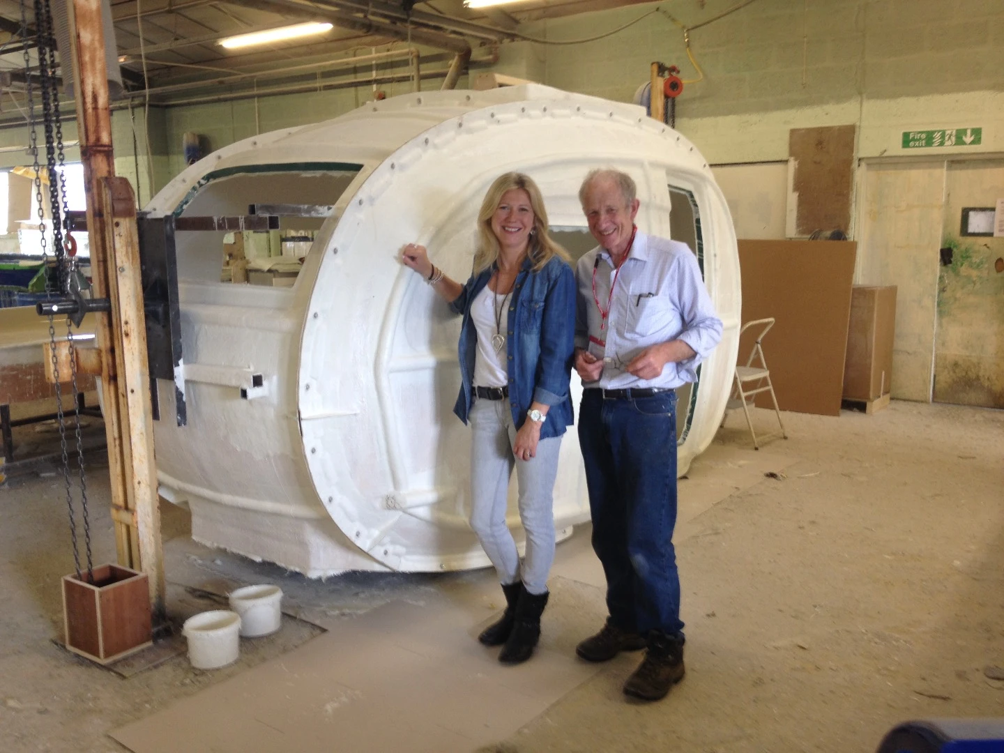 Go Barefoot's Cathy Chamberlain and Mike Williams with the caravan mold