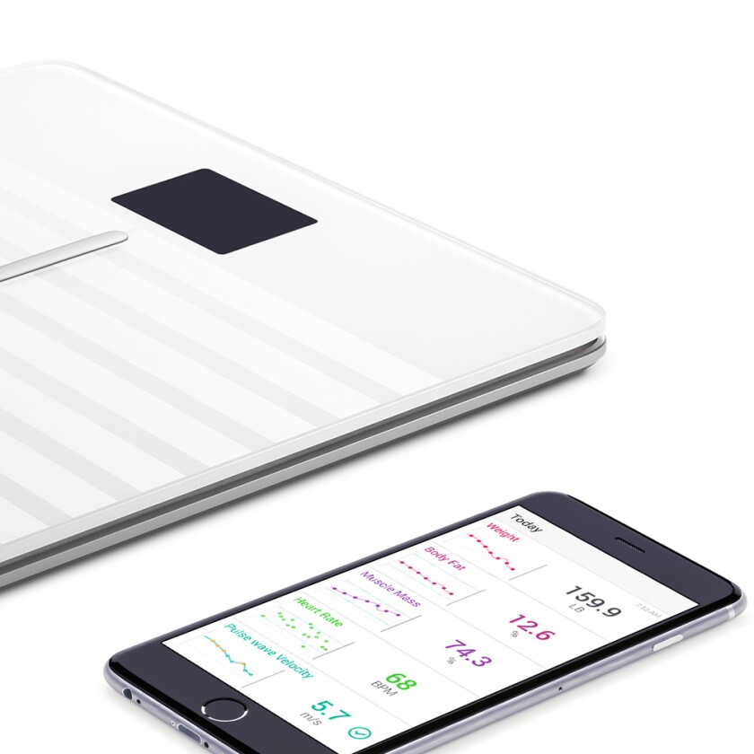 The scale displays some data but sends a good portion of it to an app where you can view it