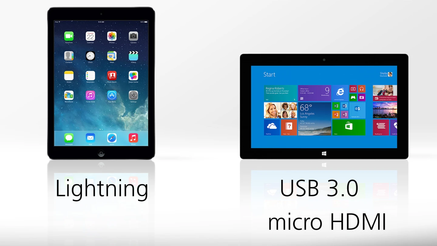 The Surface is more versatile in terms of ports