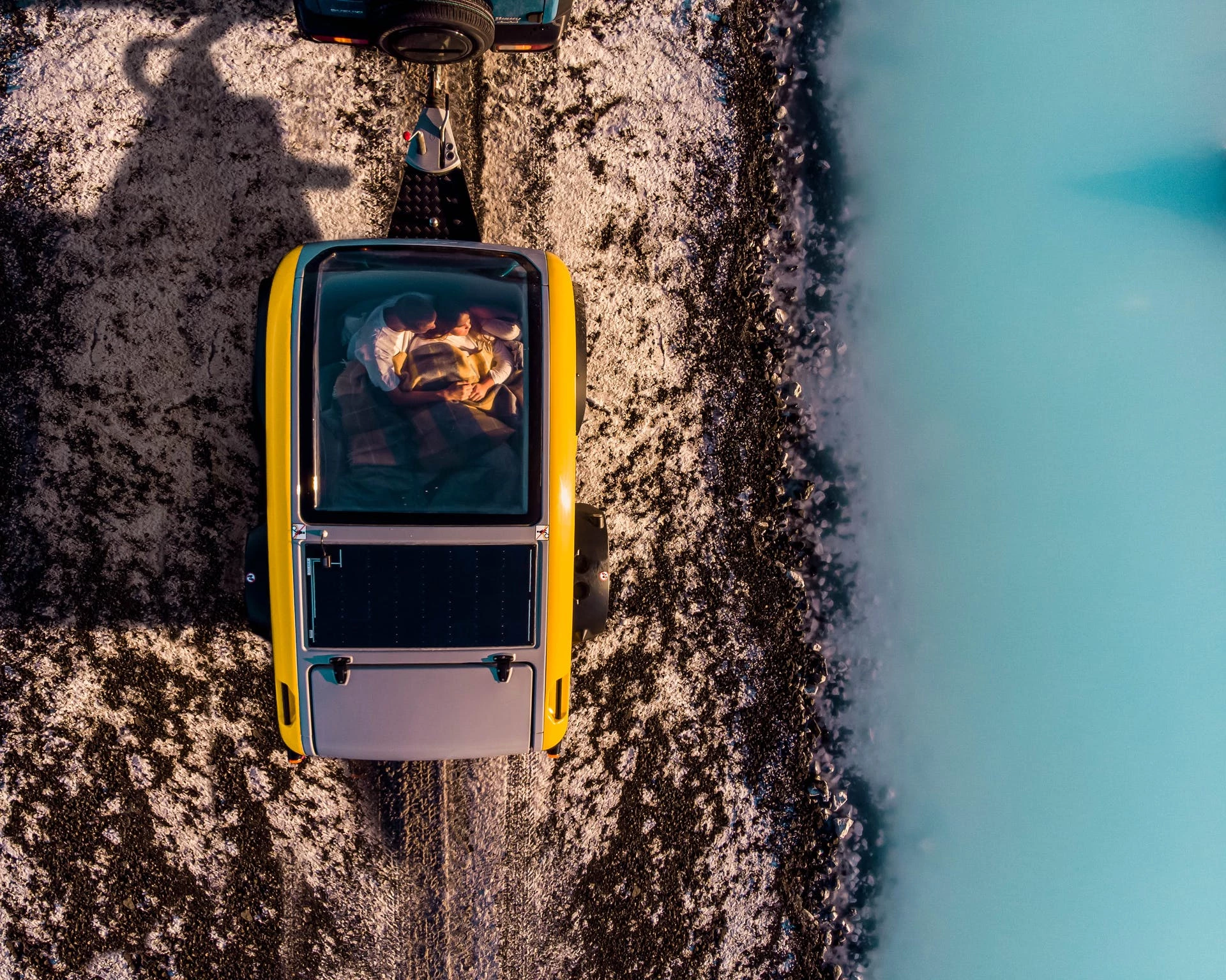 The large skylight appears to offer an even clearer view on the flatter roofline of the 2.0 camper