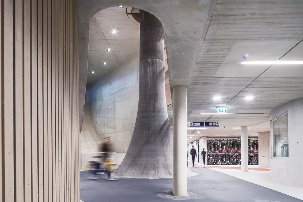 The user-friendly project includes the construction of a multi-story bicycle parking center