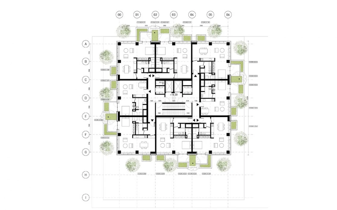 Architectural plan of the Trudo Vertical Forest