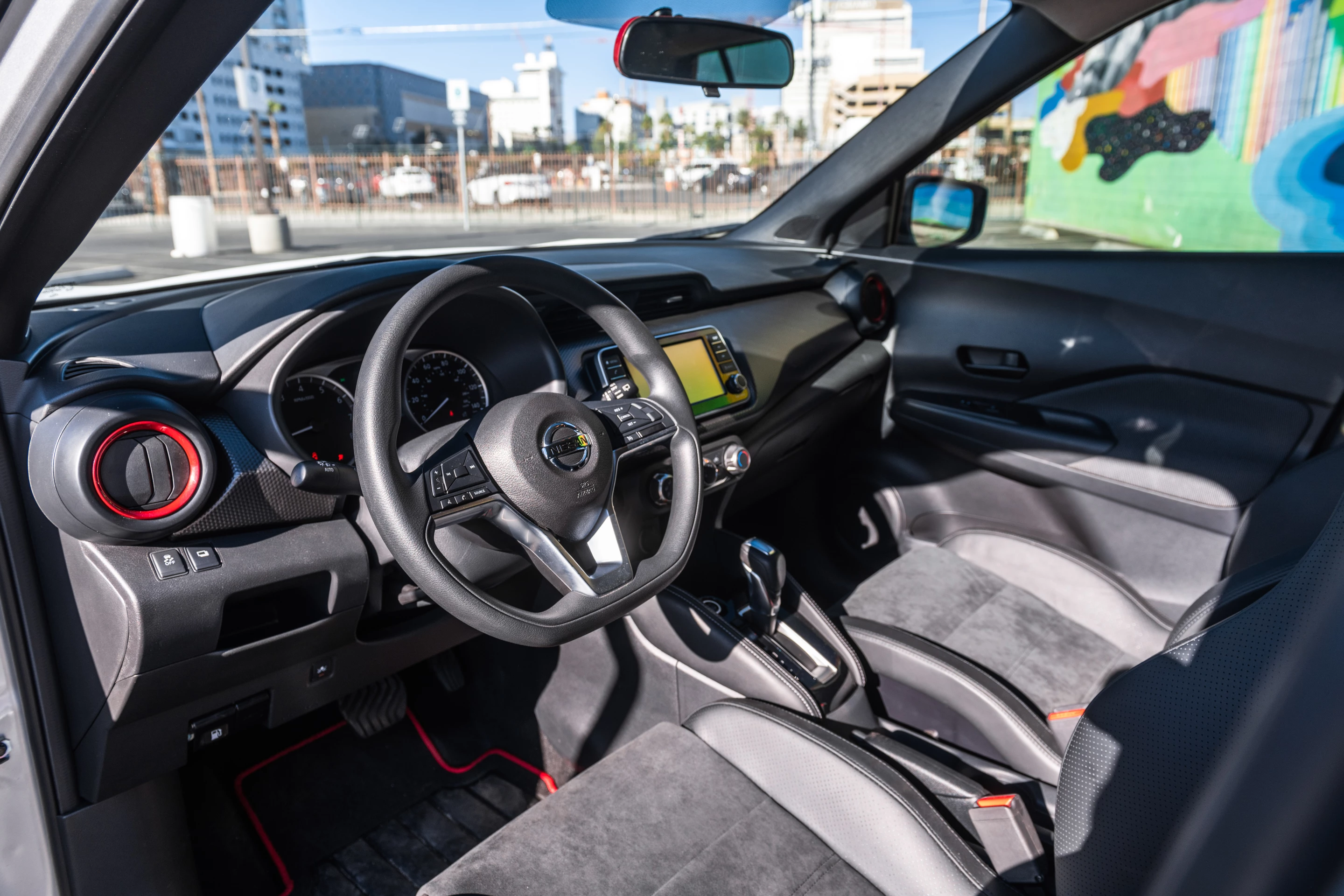 The Nissan Kicks Street Sport is finished with a custom interior fitted with Sparco SPX carbon bucket seating