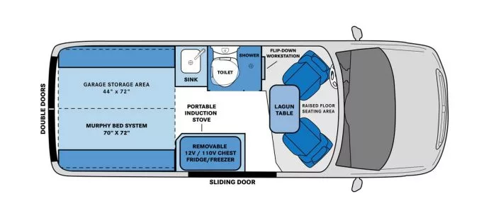 Pleasure-Way Recon 4x4 floor plan