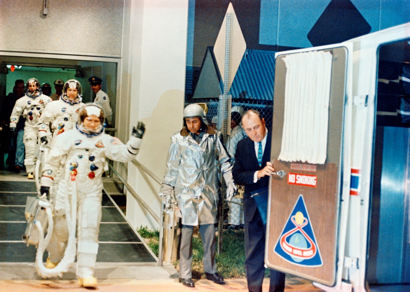 Apollo 8 crew headed for the launch pad (Image: NASA)